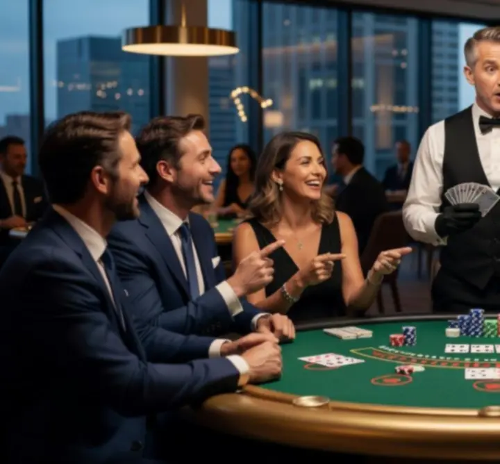 Rozgrywka w blackjacka podczas eventu firmowego