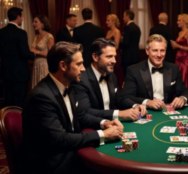 Profesjonalnie zorganizowany wieczór pokerowy z uczestnikami przy stole.
