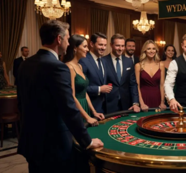 Wieczór ruletki na eleganckim evencie w Polsce