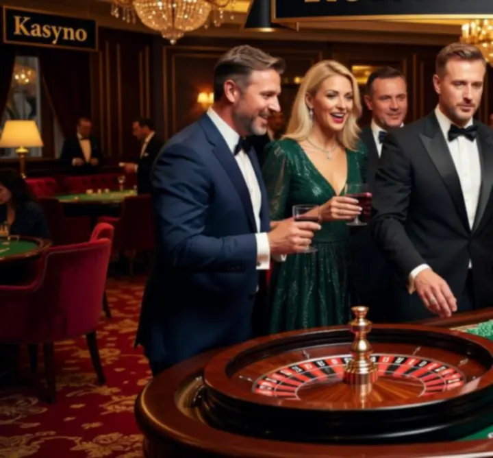 Stół do ruletki z krupierem podczas eleganckiego wieczoru