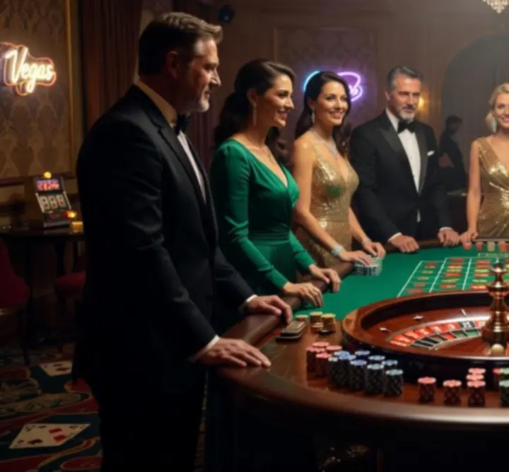 Stół do ruletki podczas eleganckiego wieczoru kasynowego